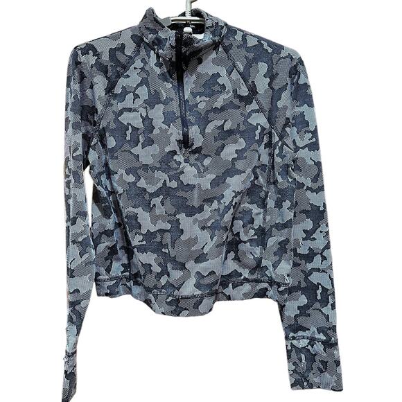 SPYDER Top Womens Gray Size S Camo Zip-Up Long Sleeves SMALL RIPS ON SLEEVE - Picture 1 of 9